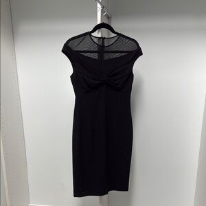 Elegant Black Dress with Mesh Detail